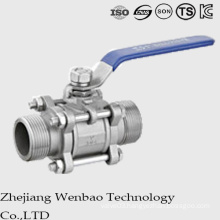 3PC External Male Thread Quick Installed Full Port Ball Valve